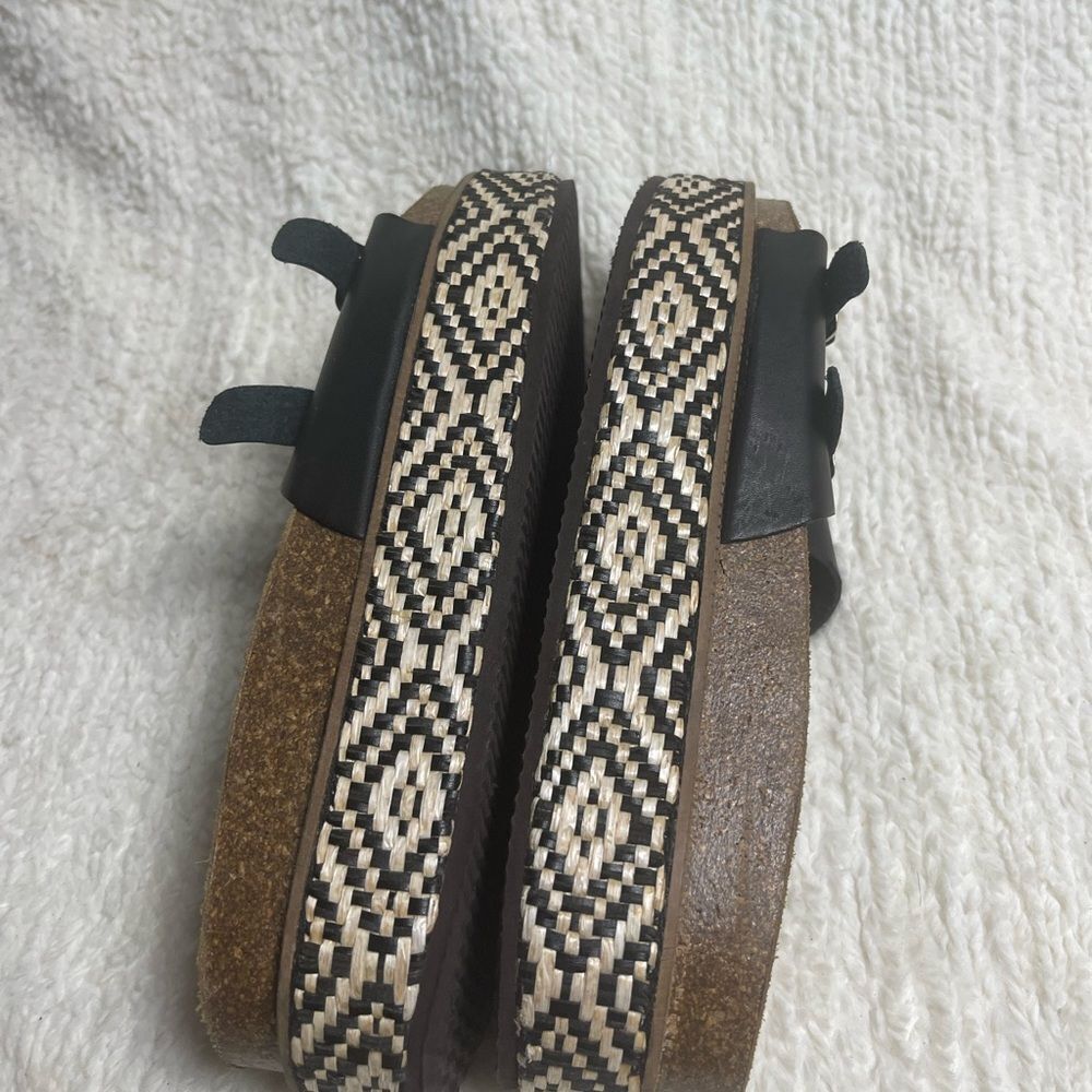 Free People Caravelle Cork Footbed Leather black straps Sandals EUR SZ41 - Picture 5 of 8
